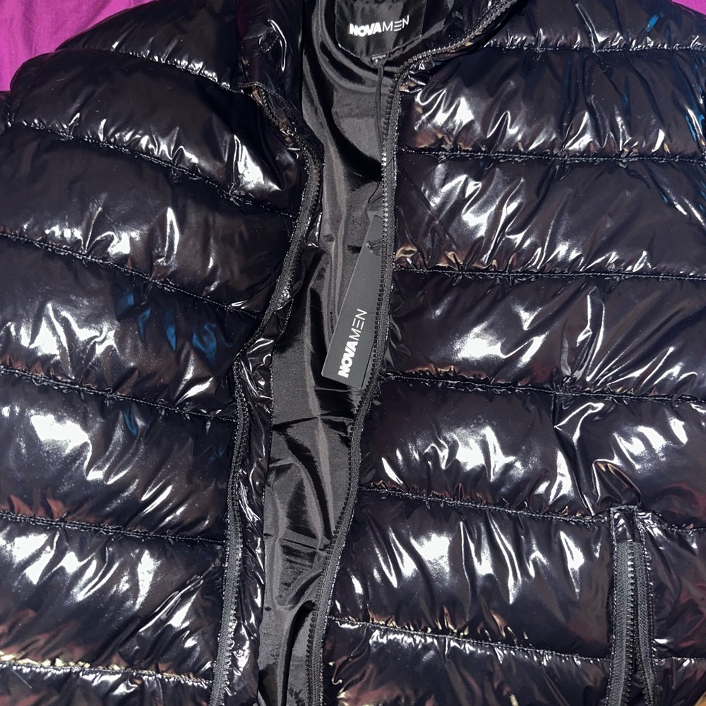Nova Men Shiny Black Puffer Jacket